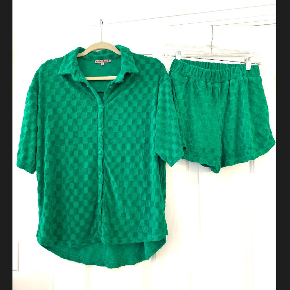 Bailey Rose Green Terry Cloth Set - Size SMALL